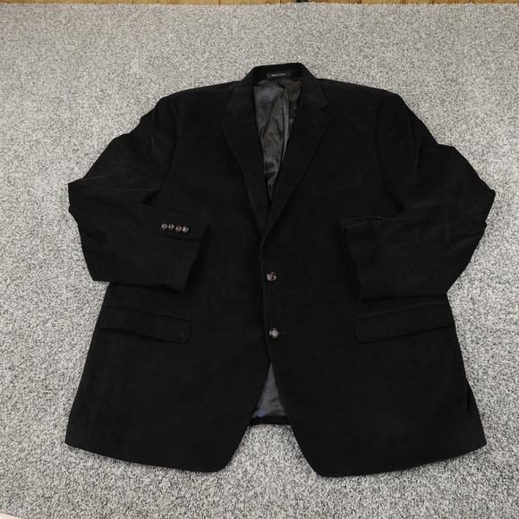 Lauren Ralph Lauren Other - Ralph Lauren Jacket Mens 50 Black Corduroy Paisley Button Sport Over Coat Blazer